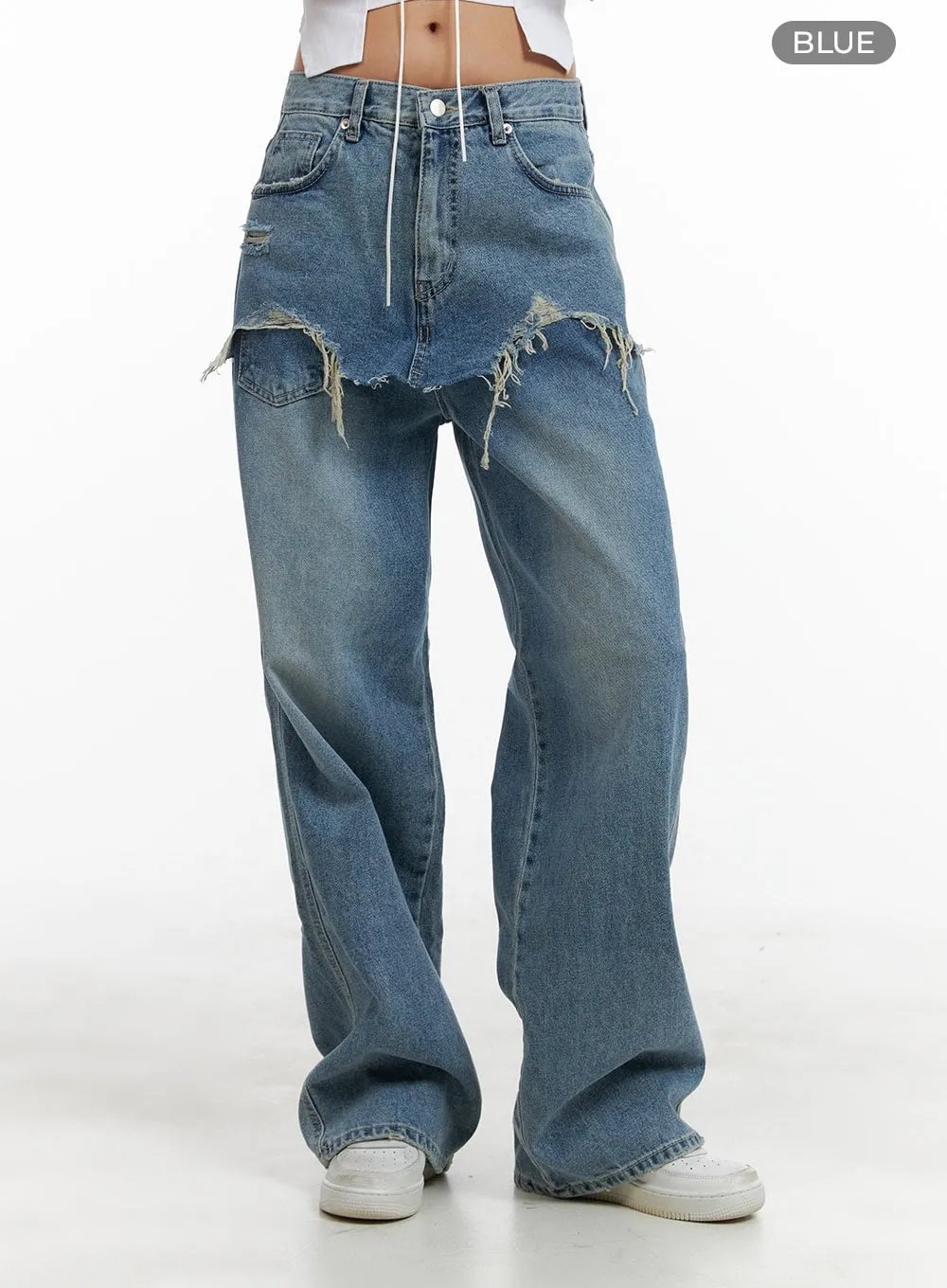 Layered Wide Leg Jeans CA430