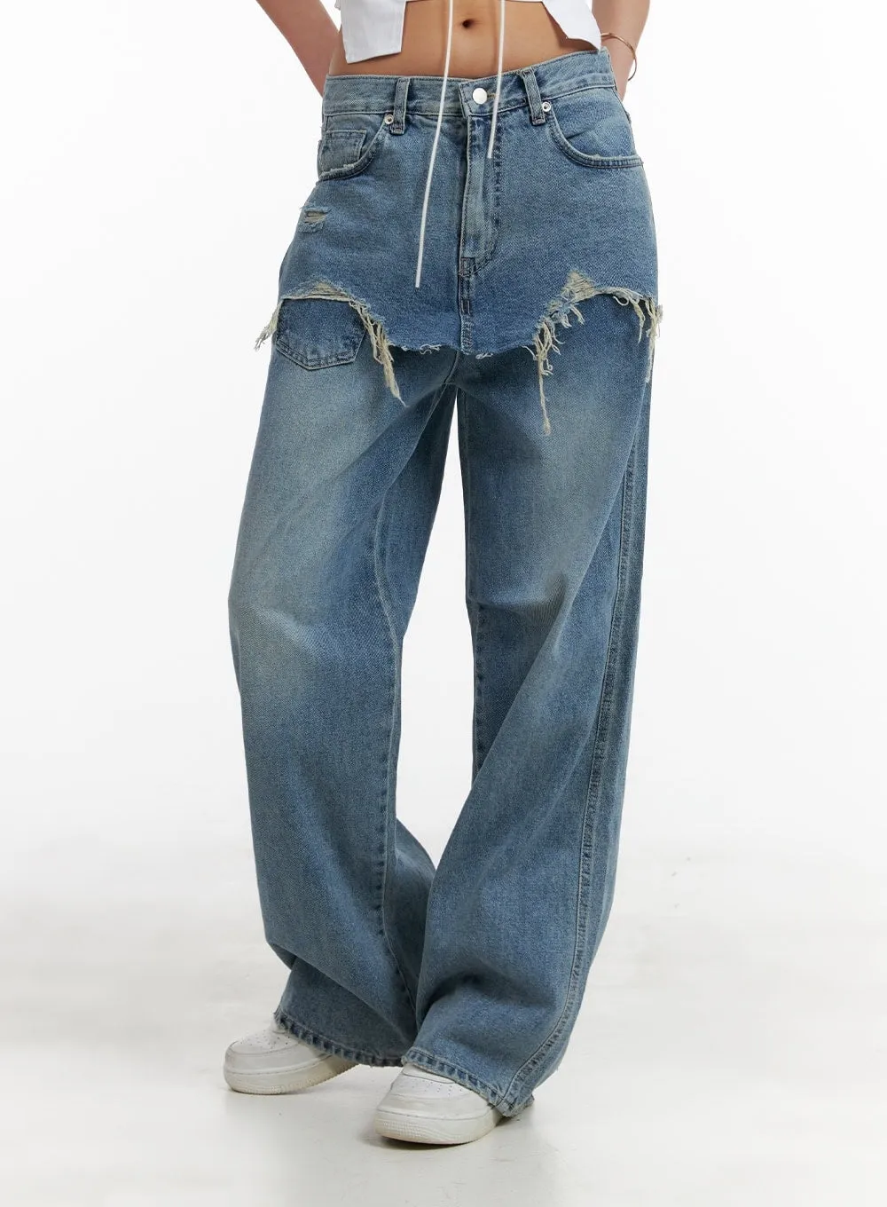 Layered Wide Leg Jeans CA430