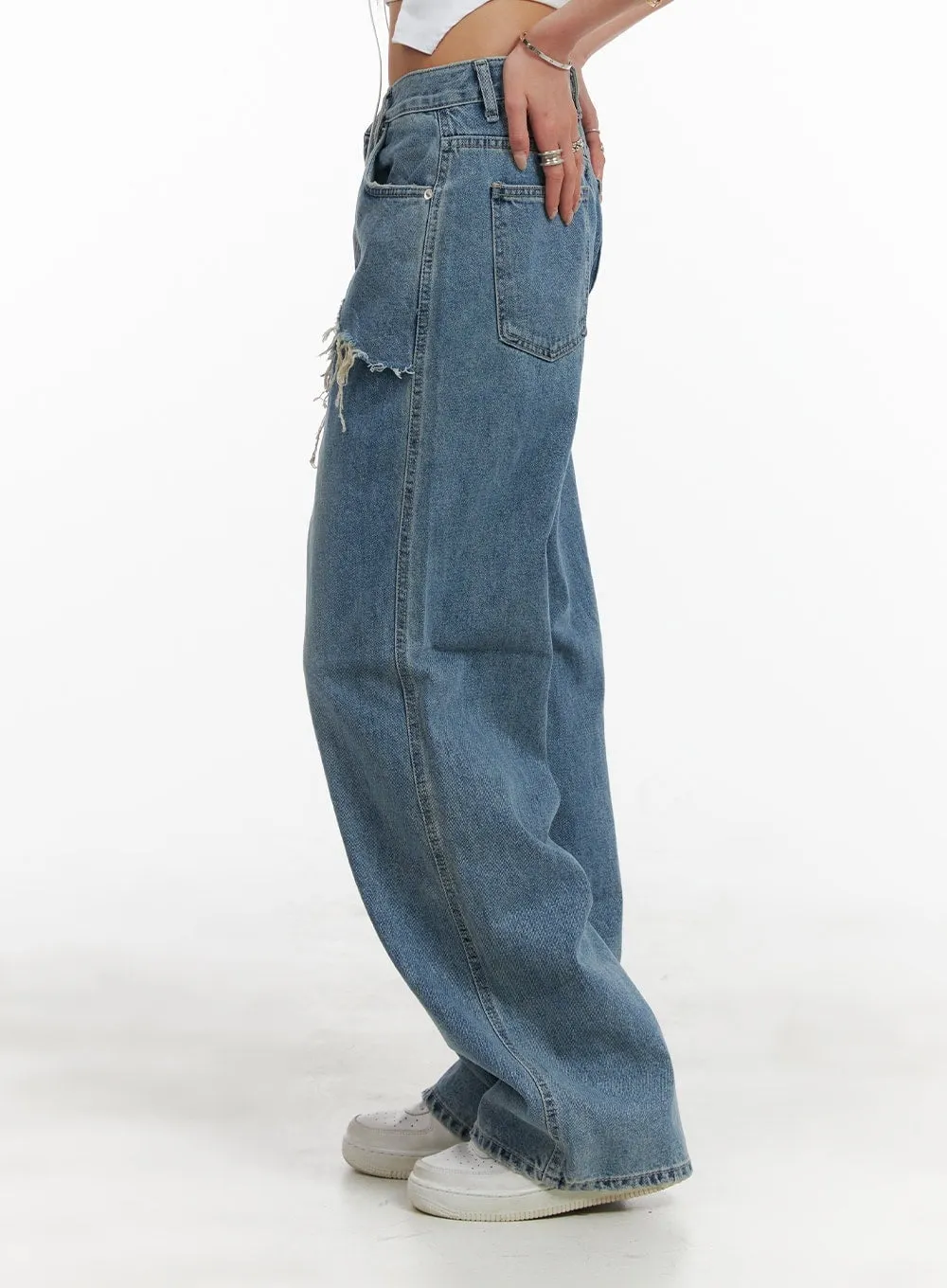 Layered Wide Leg Jeans CA430