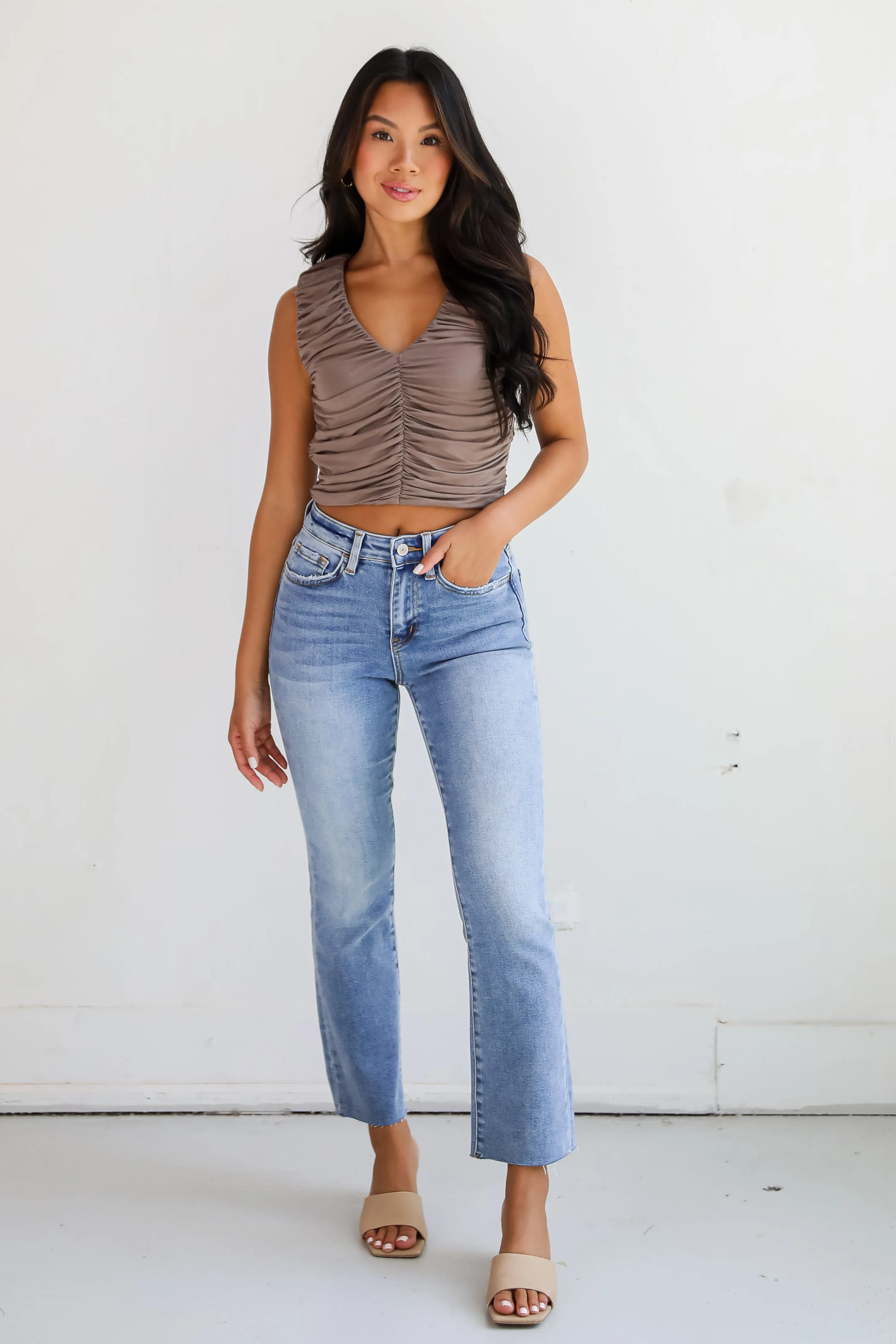 Lily Light Wash High-Rise Kick Flare Jeans