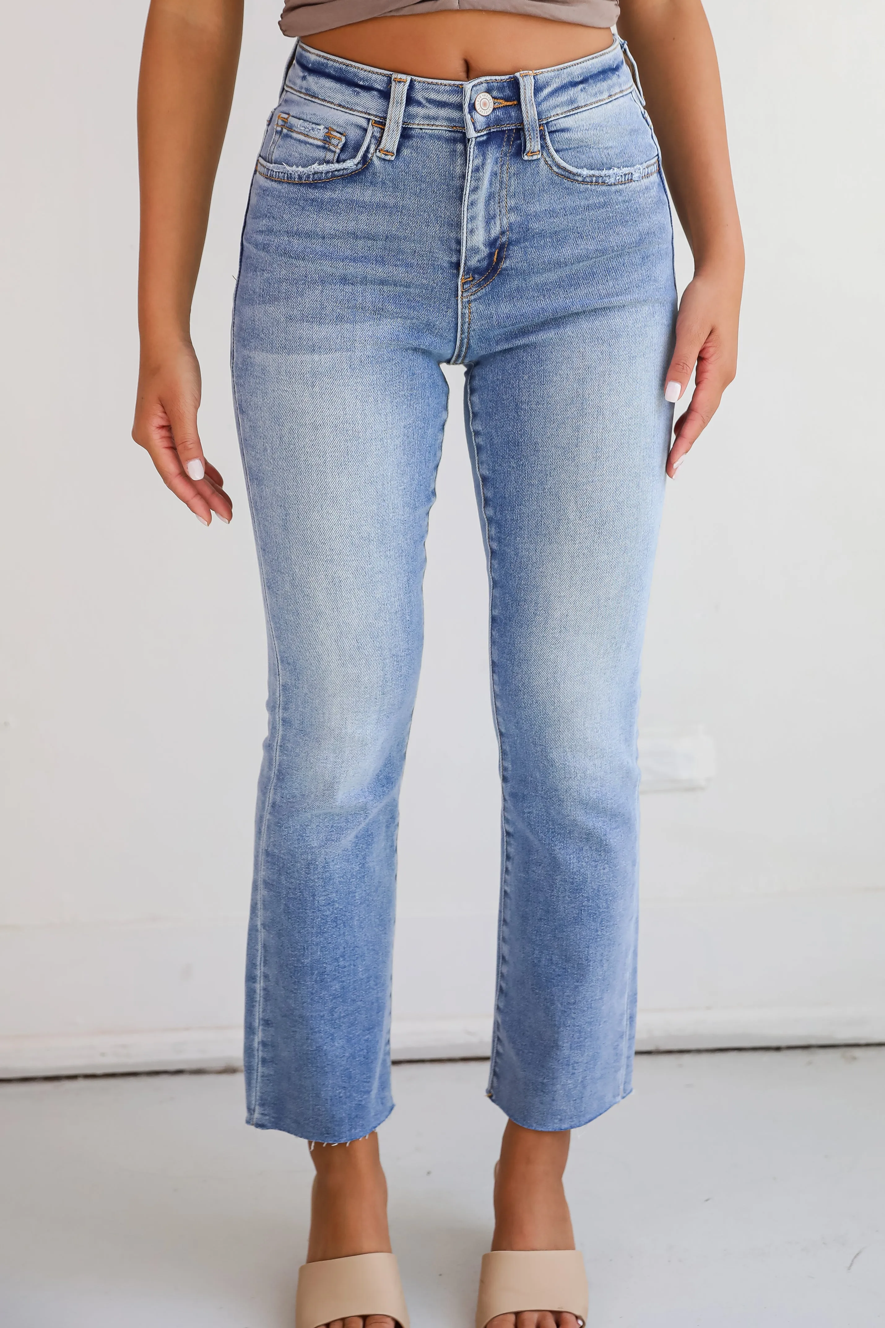 Lily Light Wash High-Rise Kick Flare Jeans