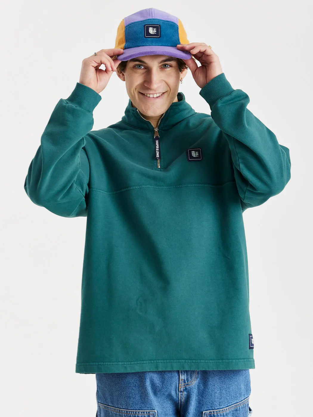 Lumi 1/4 Zip Sweater Dark Green