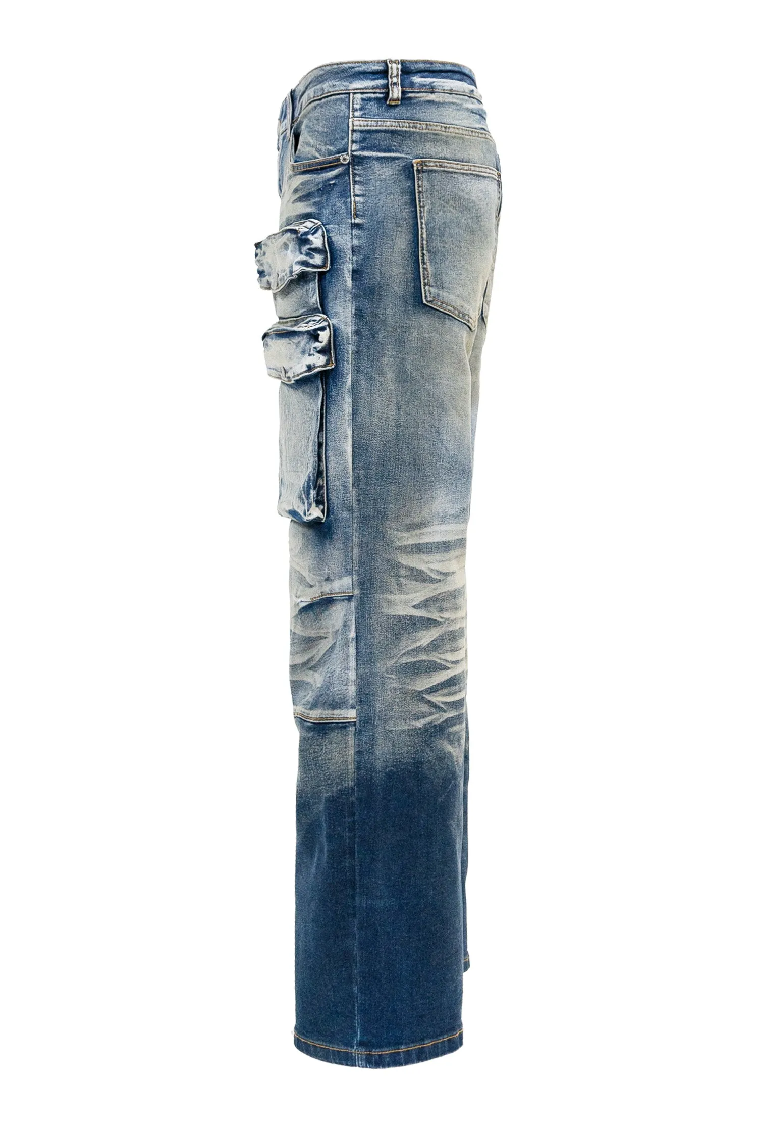 Men's 3D Pocket Cargo Baggy Denim Jeans