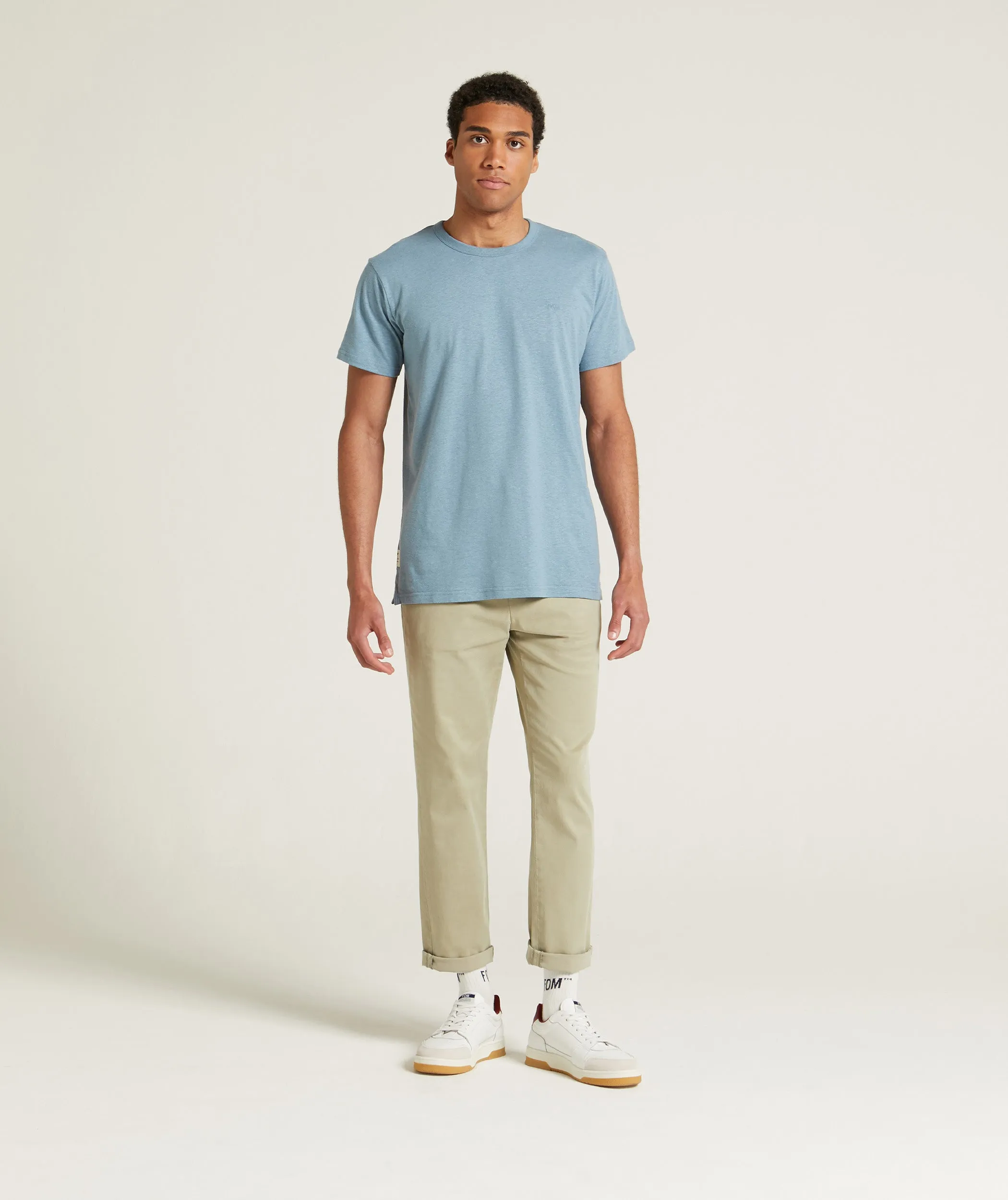 Mens Hemp Blend Slim Fit Tee - Sky Blue