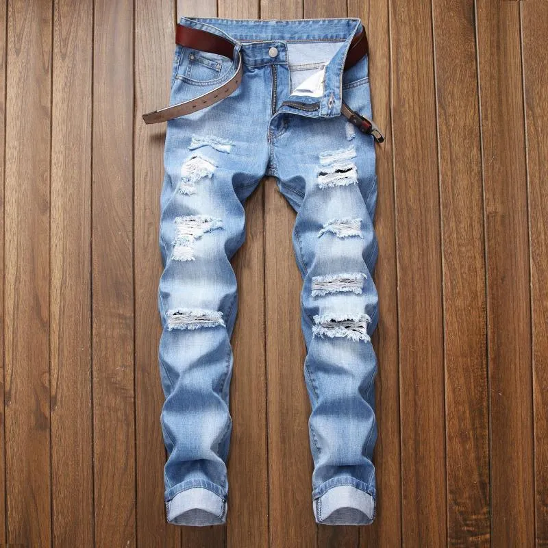 Men's Ripped Straight Fit Jeans 24376452L