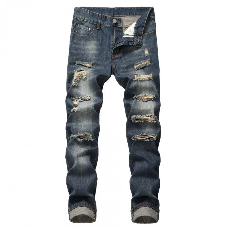 Men's Ripped Straight Fit Jeans 24376452L