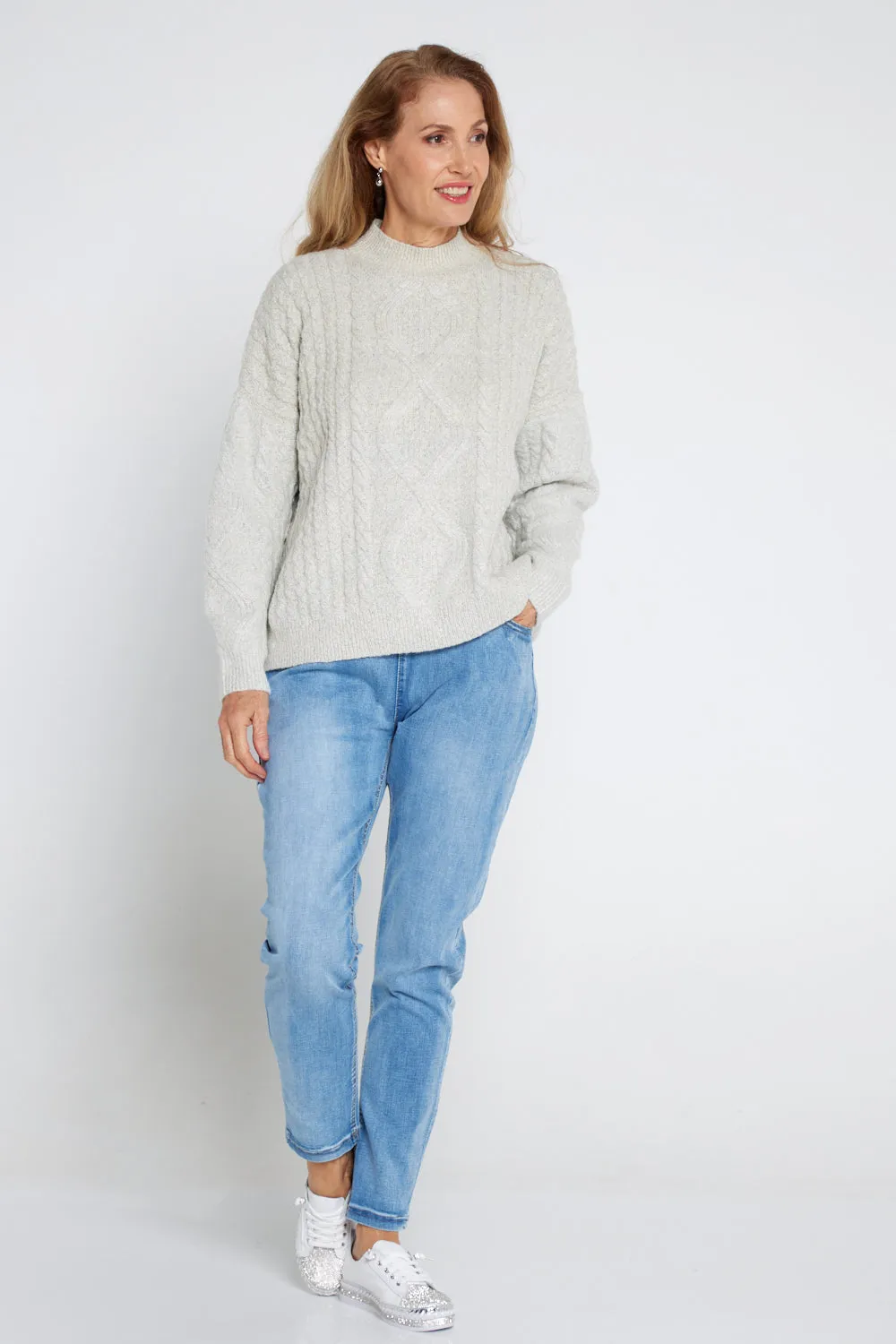 Miranda Cable Knit Jumper - Stone