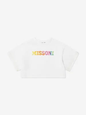 Missoni Girls Cropped Logo Sweatshirt in White