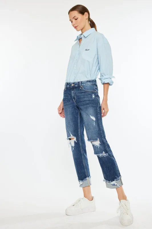 Mollie Mid Rise Slim Boyfriend Jean (Kan Can)