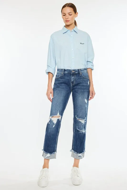 Mollie Mid Rise Slim Boyfriend Jean (Kan Can)