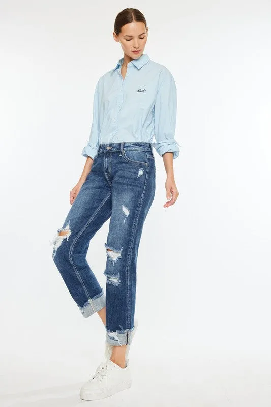 Mollie Mid Rise Slim Boyfriend Jean (Kan Can)