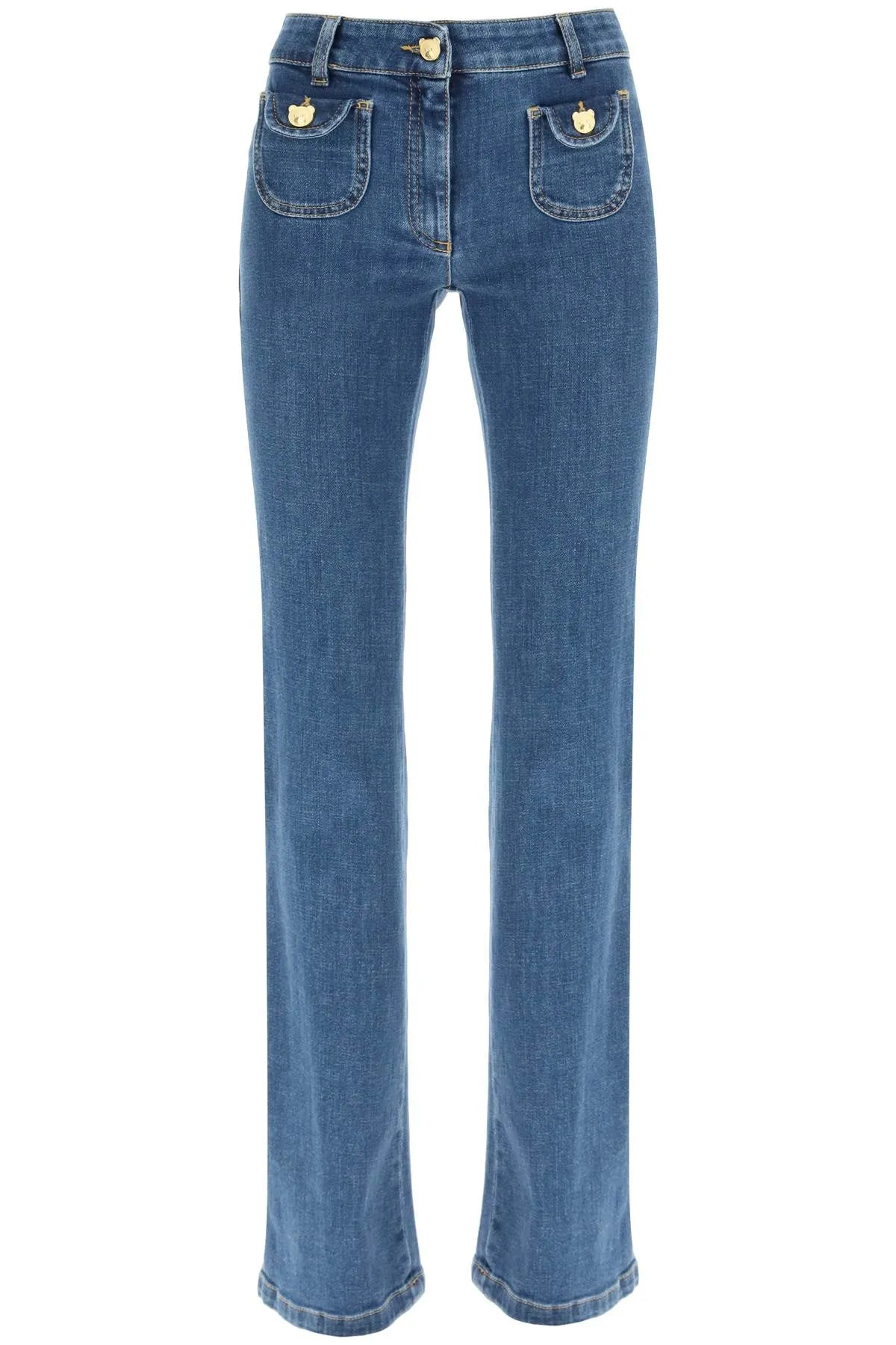 Moschino bootcut jeans with teddy bear buttons