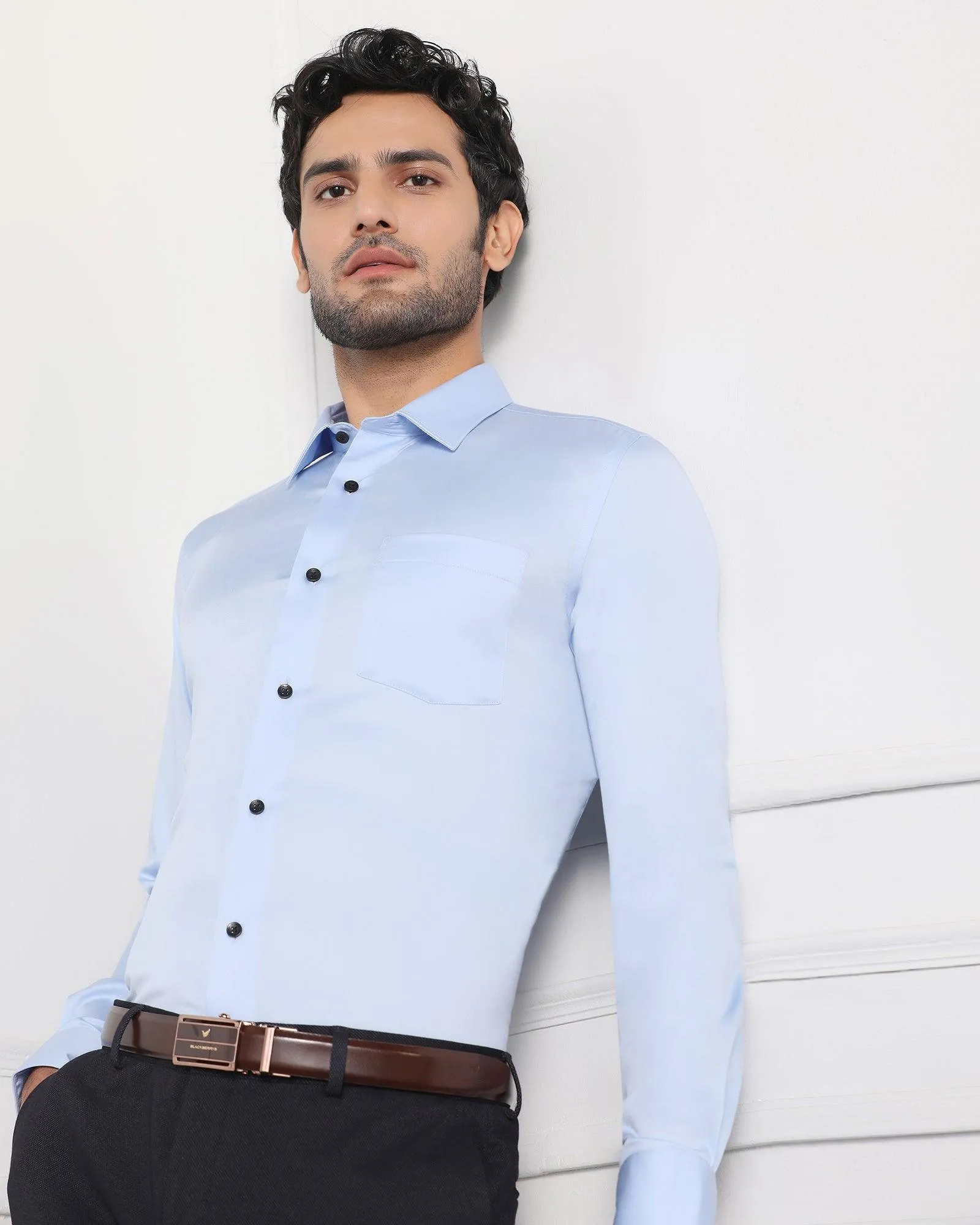 Must Haves Formal Sky Blue Solid Shirt - Sailor