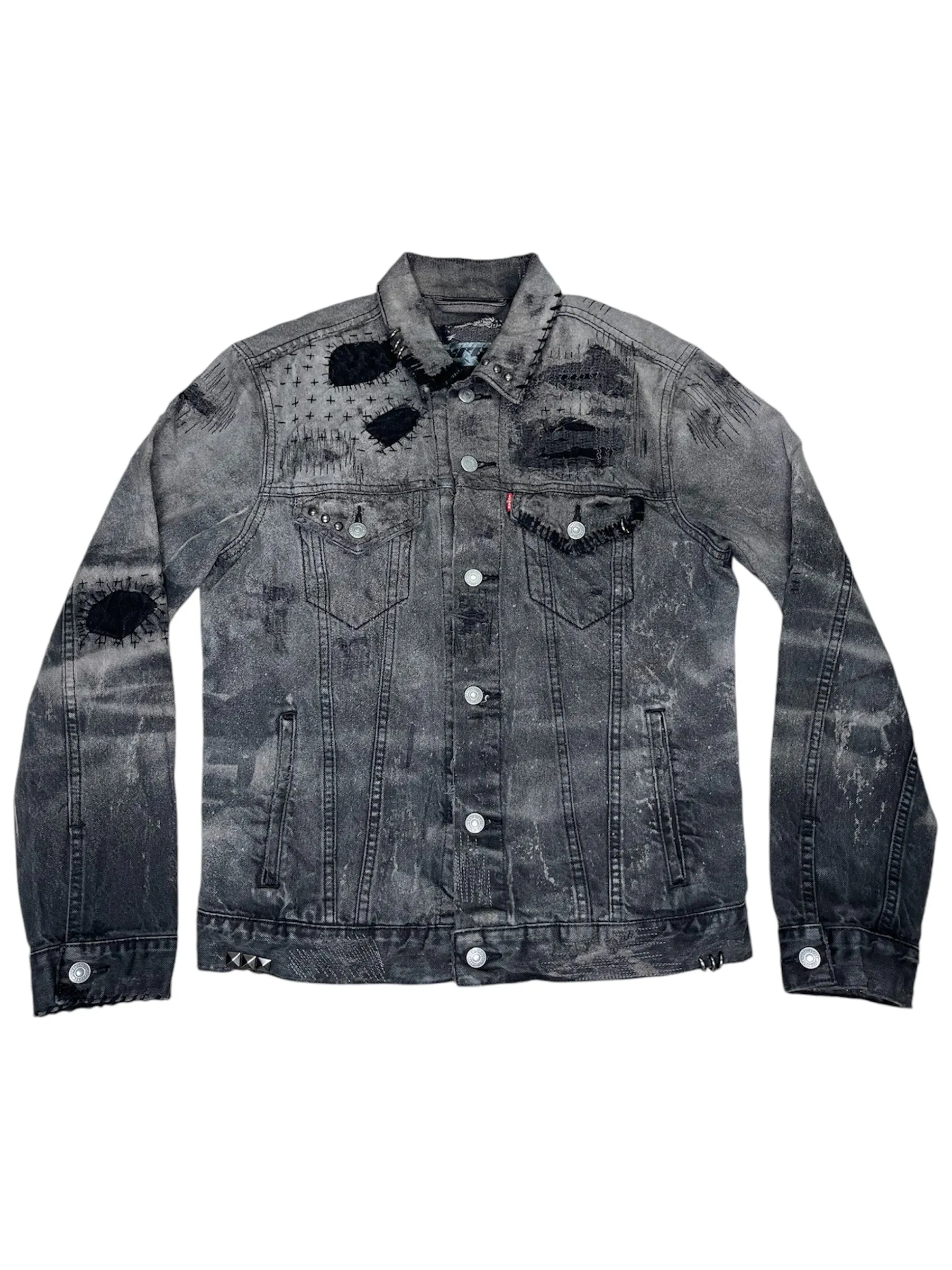 Pierced Denim Jacket- S