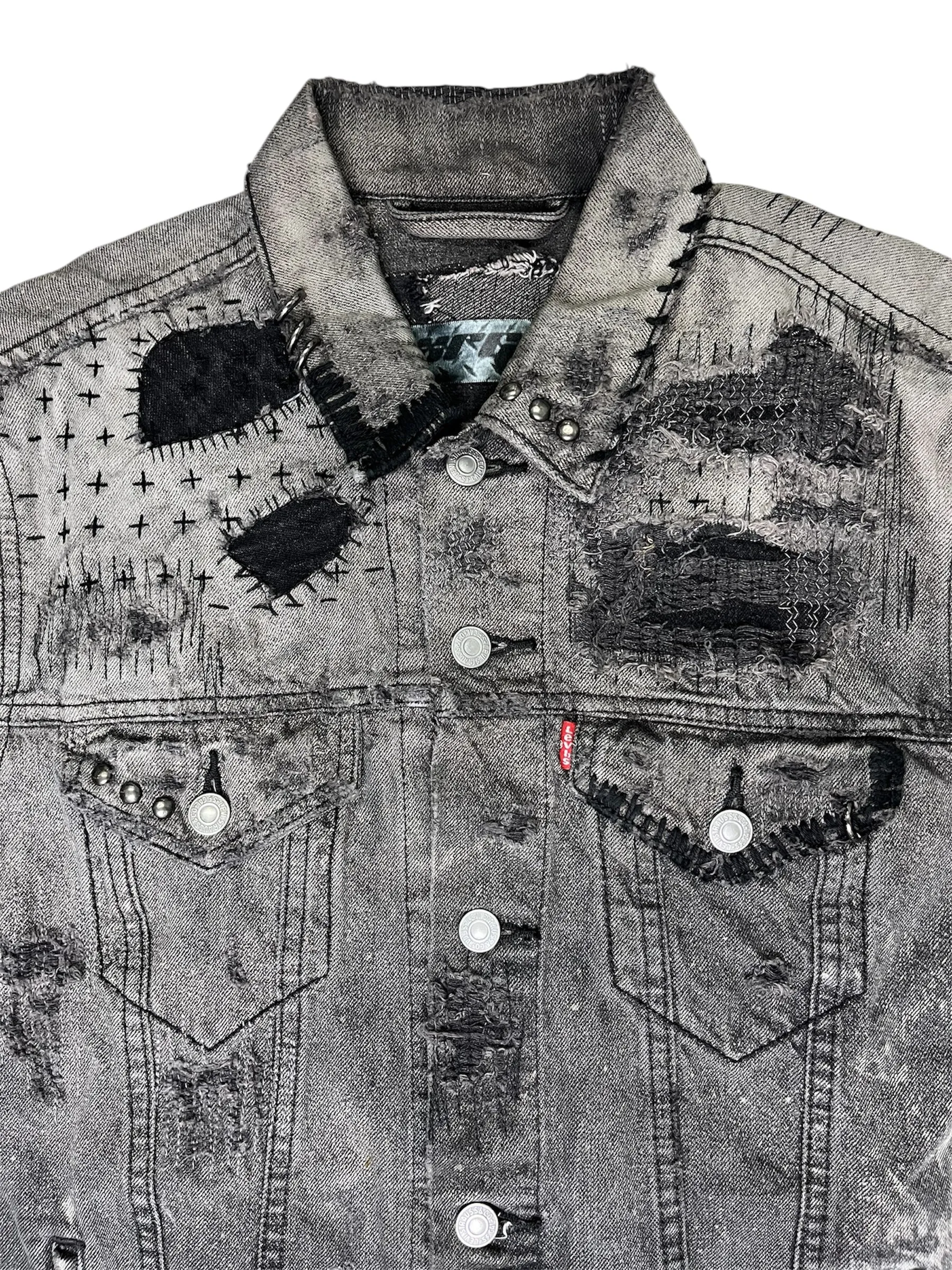 Pierced Denim Jacket- S