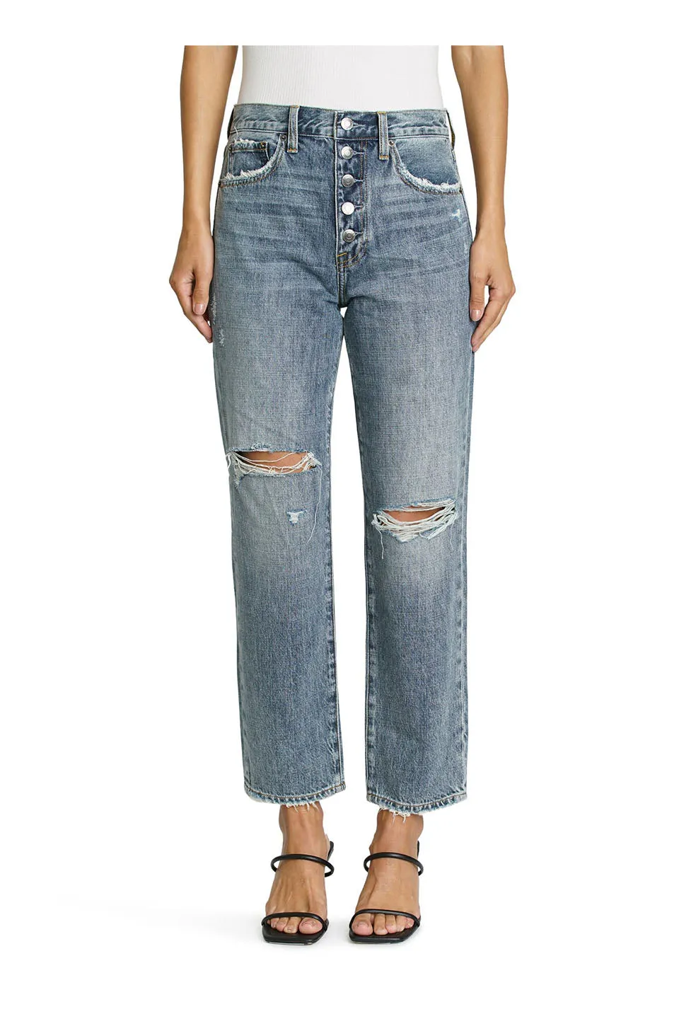 Pistola Charlie High Rise Jeans In Pulse Destructed