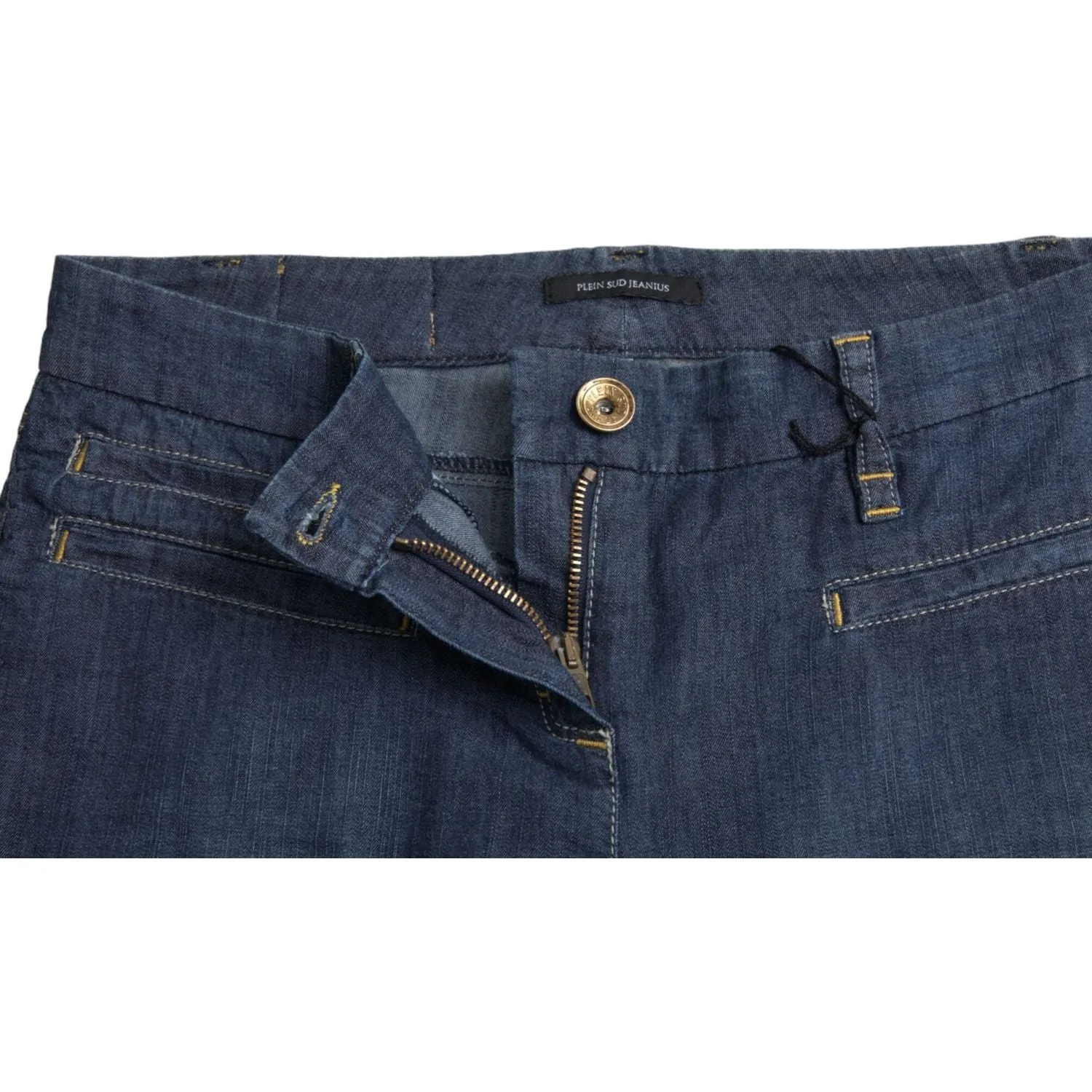 PLEIN SUD Dark Blue Cotton Bootcut Denim Jeans