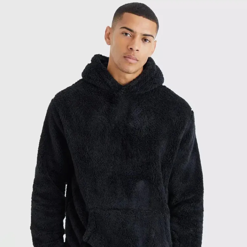 Plush Fleece Pullover With Kangaroo Pocket