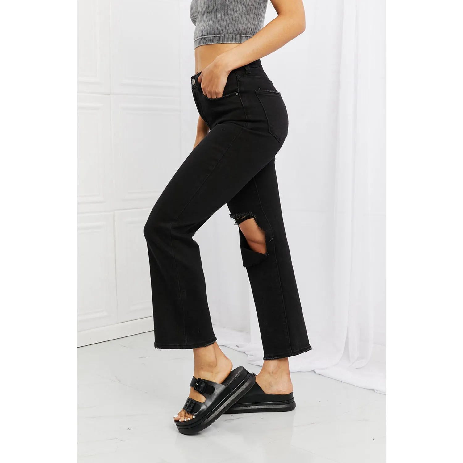 RISEN Full Size Yasmin Relaxed Distressed Jeans