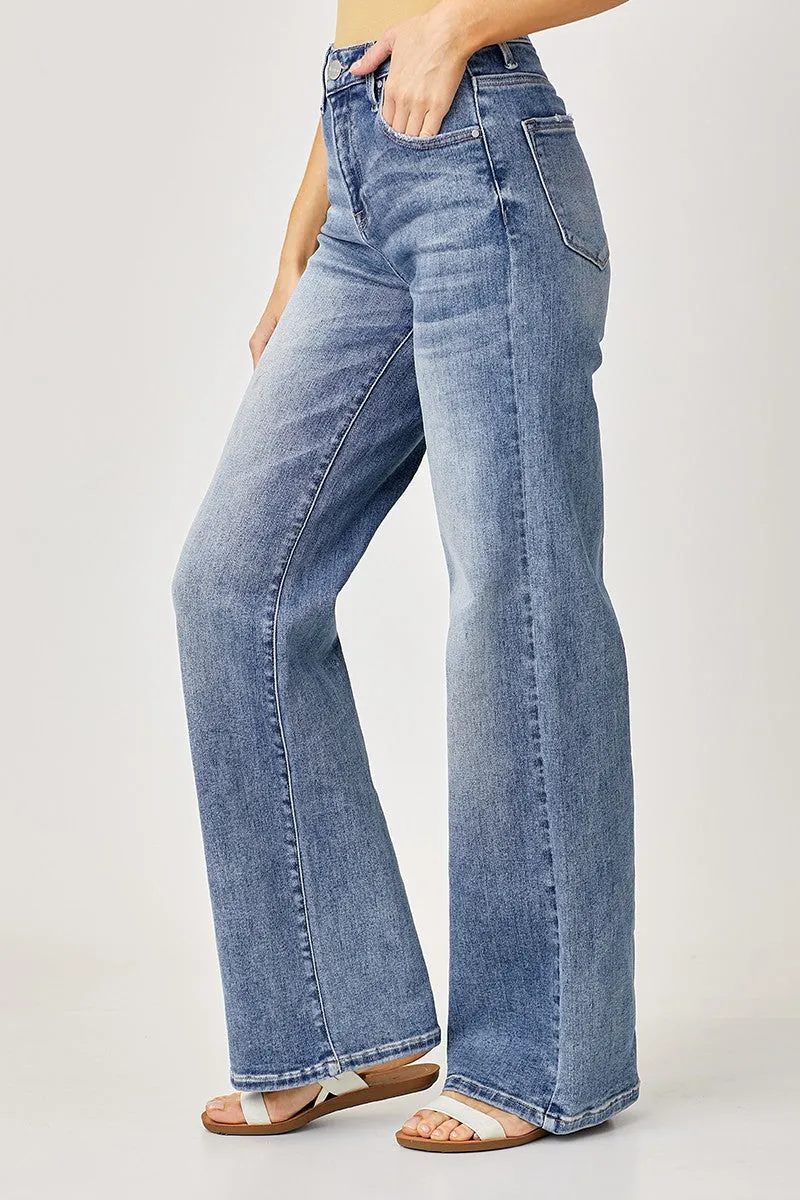 RISEN Mid Rise Wide Leg Denim