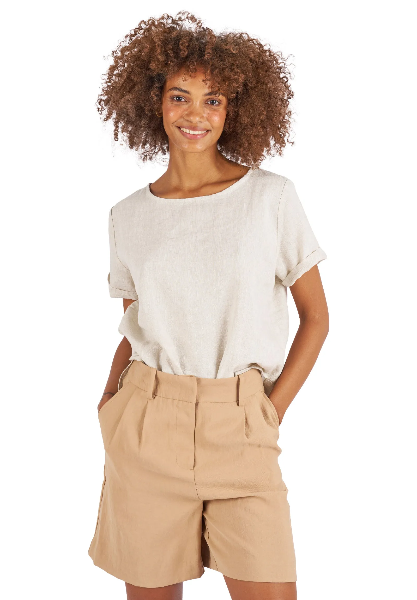 Teena-Linen Natural T-Shirt