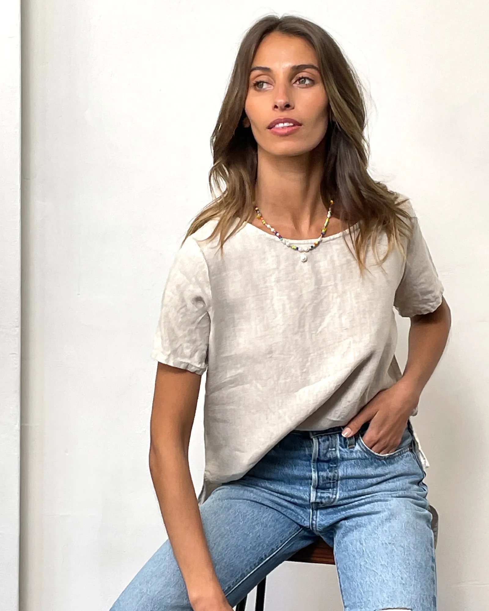 Teena-Linen Natural T-Shirt