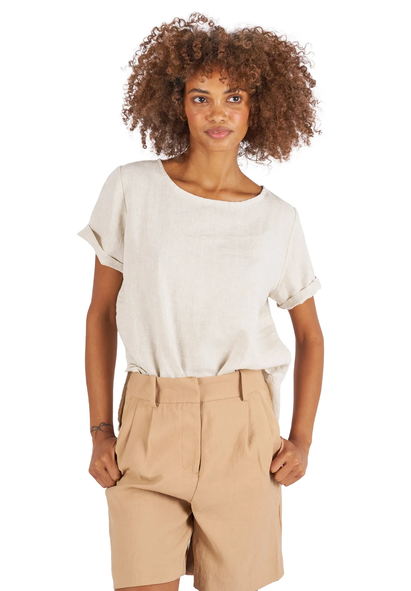 Teena-Linen Natural T-Shirt