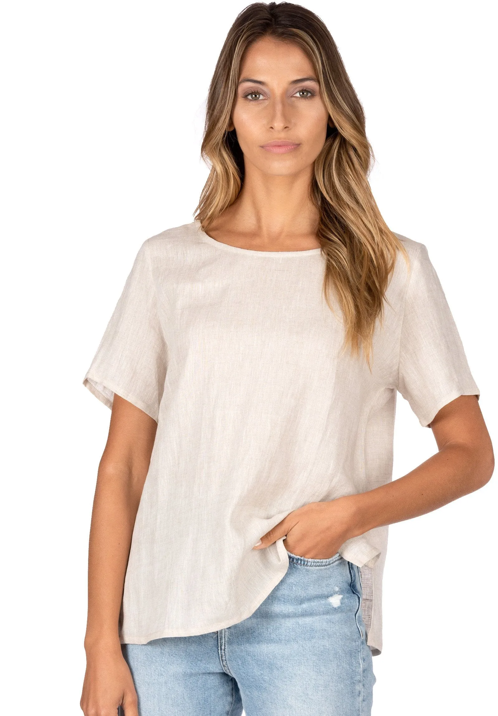 Teena-Linen Natural T-Shirt