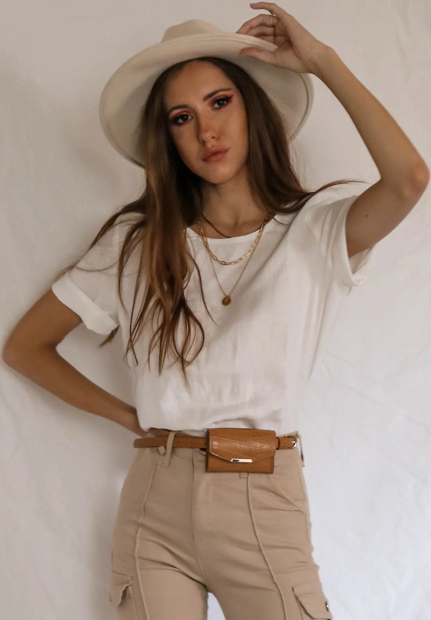 Teena-Linen White T-Shirt