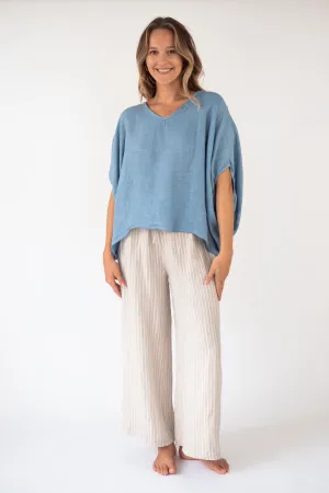 the KANU short sleeves Linen Top