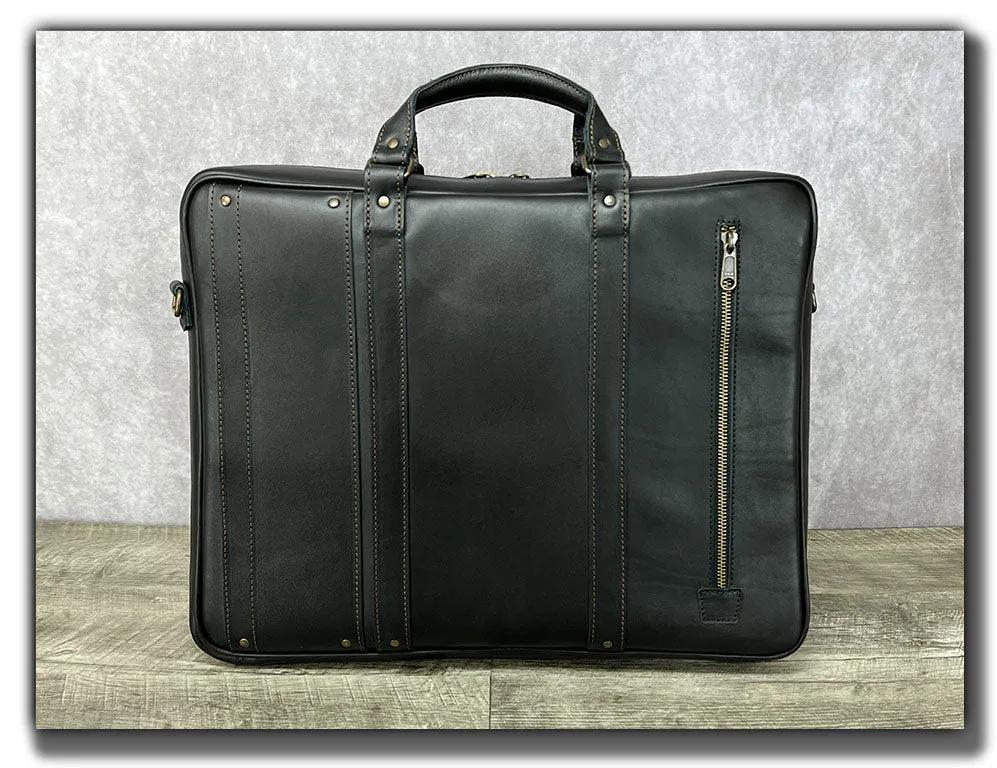 “The Reckoner” Leather Laptop Briefcase