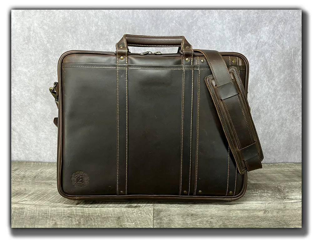 “The Reckoner” Leather Laptop Briefcase