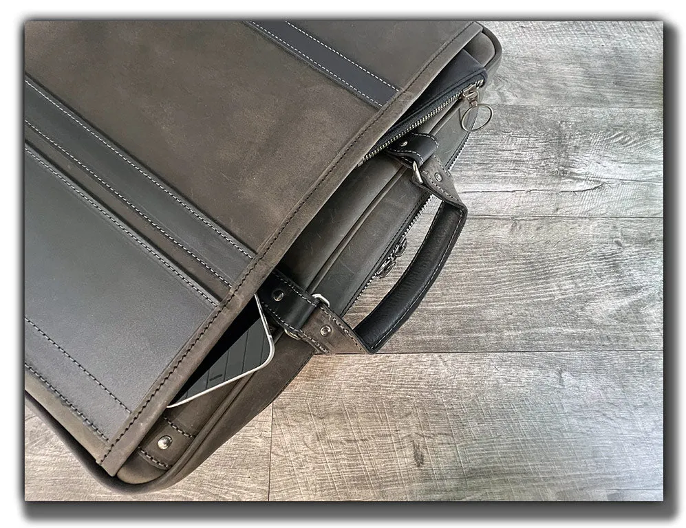 “The Reckoner” Leather Laptop Briefcase