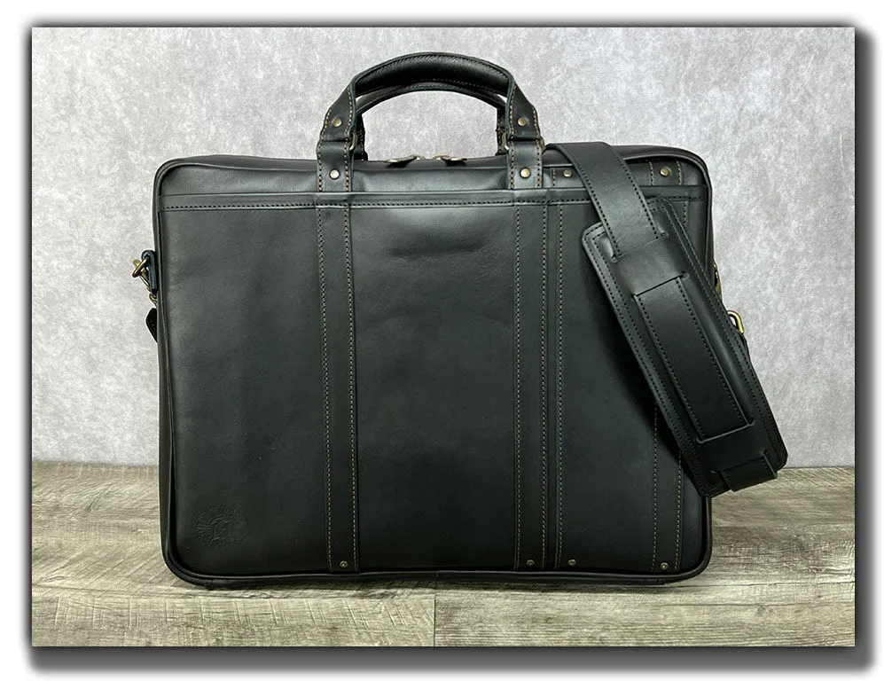 “The Reckoner” Leather Laptop Briefcase