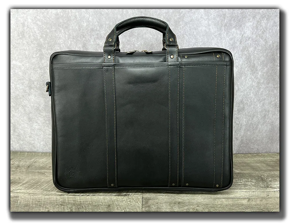 “The Reckoner” Leather Laptop Briefcase