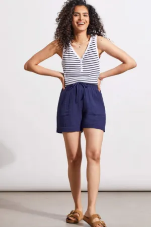 Tribal Jeans Nautical Cotton Shorts with Elastic Waistband