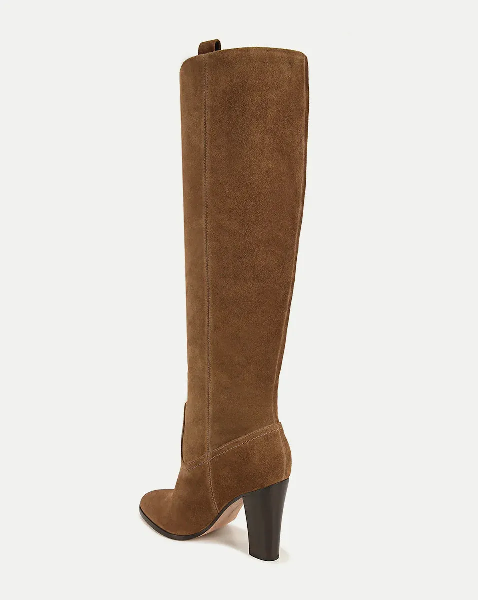 Vesper Suede Knee-High Boot - Mocha Brown