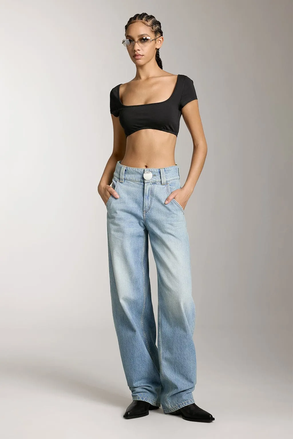 Vintage Washed Low Rise Jeans