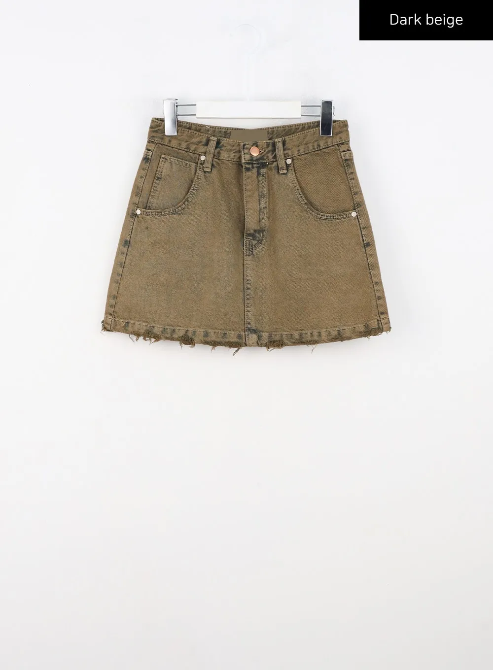 Washed Destroyed Denim Mini Skirt CN303