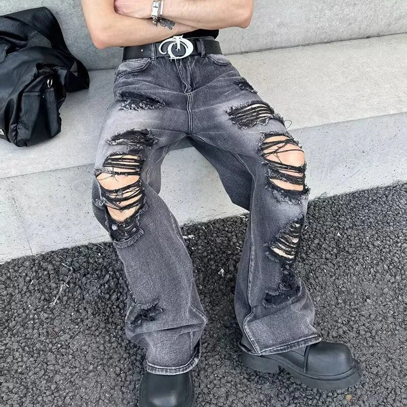 Washed Ripped Street Style Loose Jeans