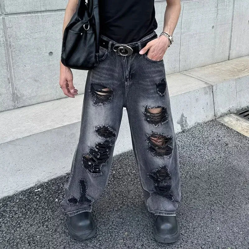 Washed Ripped Street Style Loose Jeans