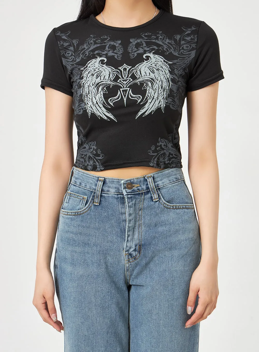 Wings Graphic Cropped Tee BA310